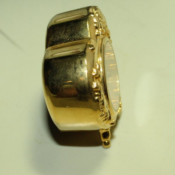 Vintage Miniature Brass Gold Tone 1.5" x 1.5" Heart Timex Clock - Picture 5 of 7